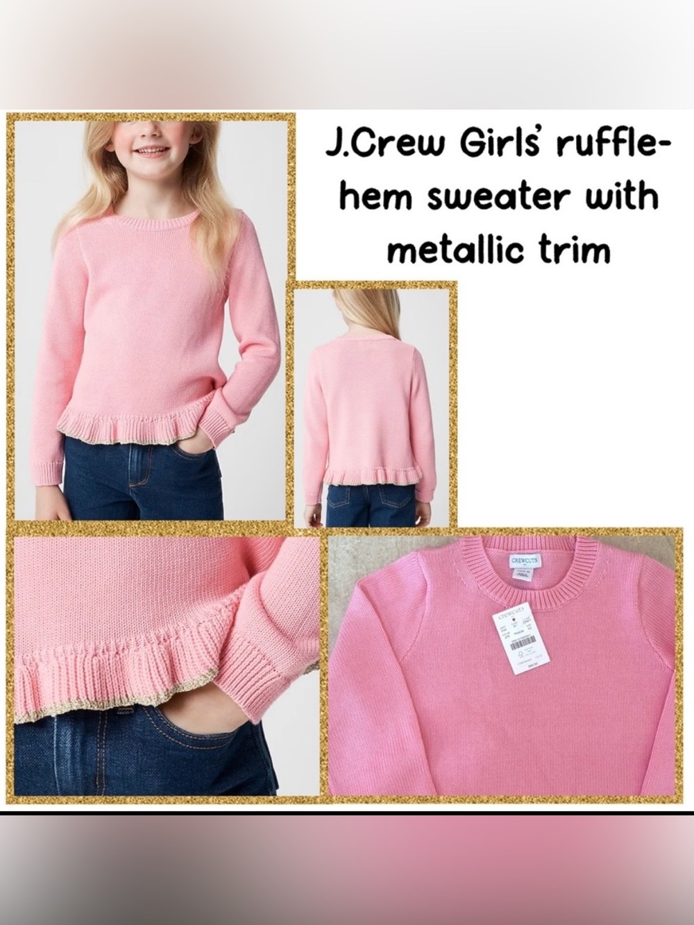 J.Crew Sweater with metallic trim